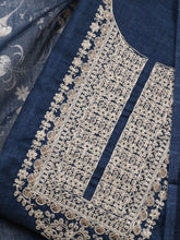 Neck Embroidered Chanderi Unstitched Suit With Dupatta